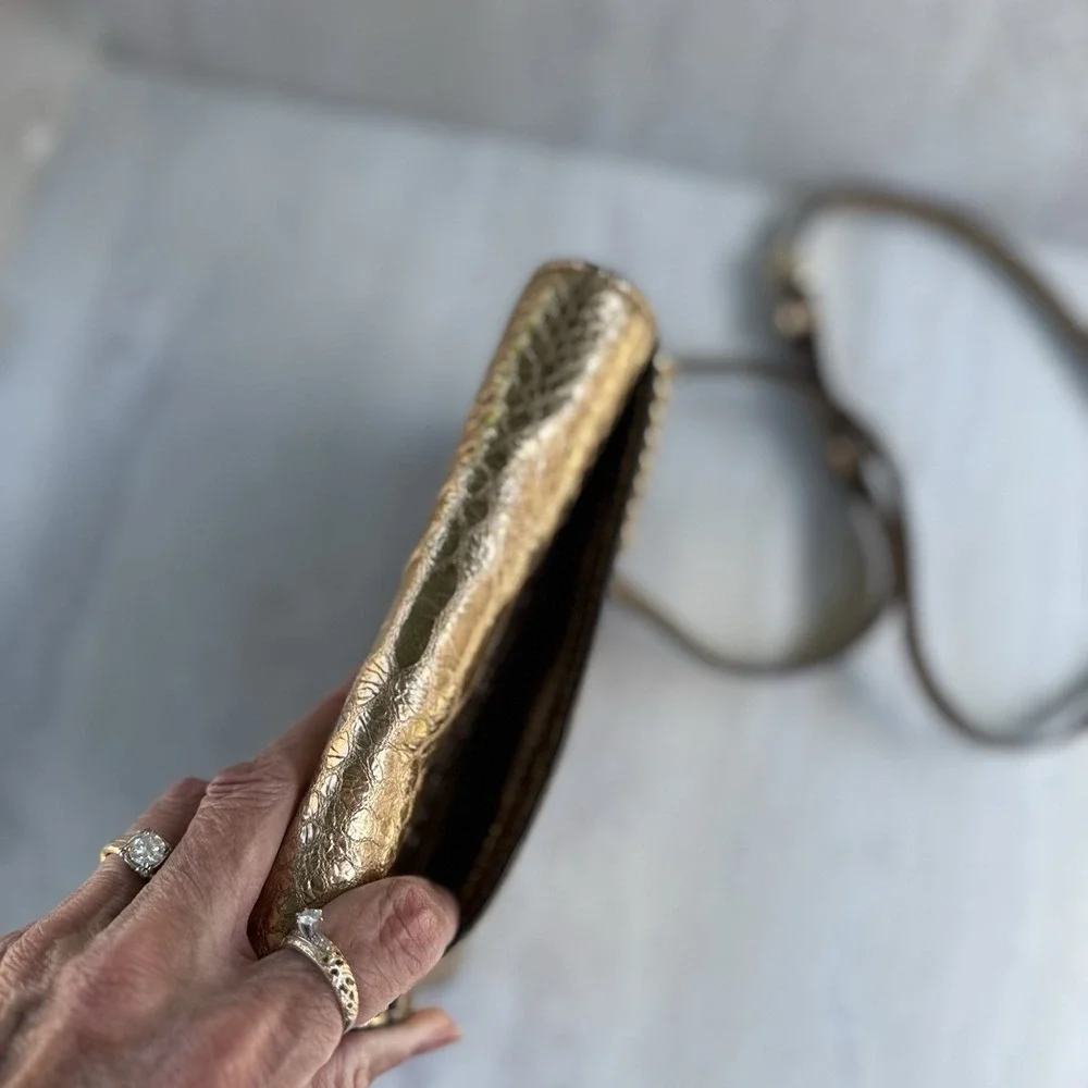 Michael Kors Gold Croc Embossed Chain Crossbody Bag‎ 7